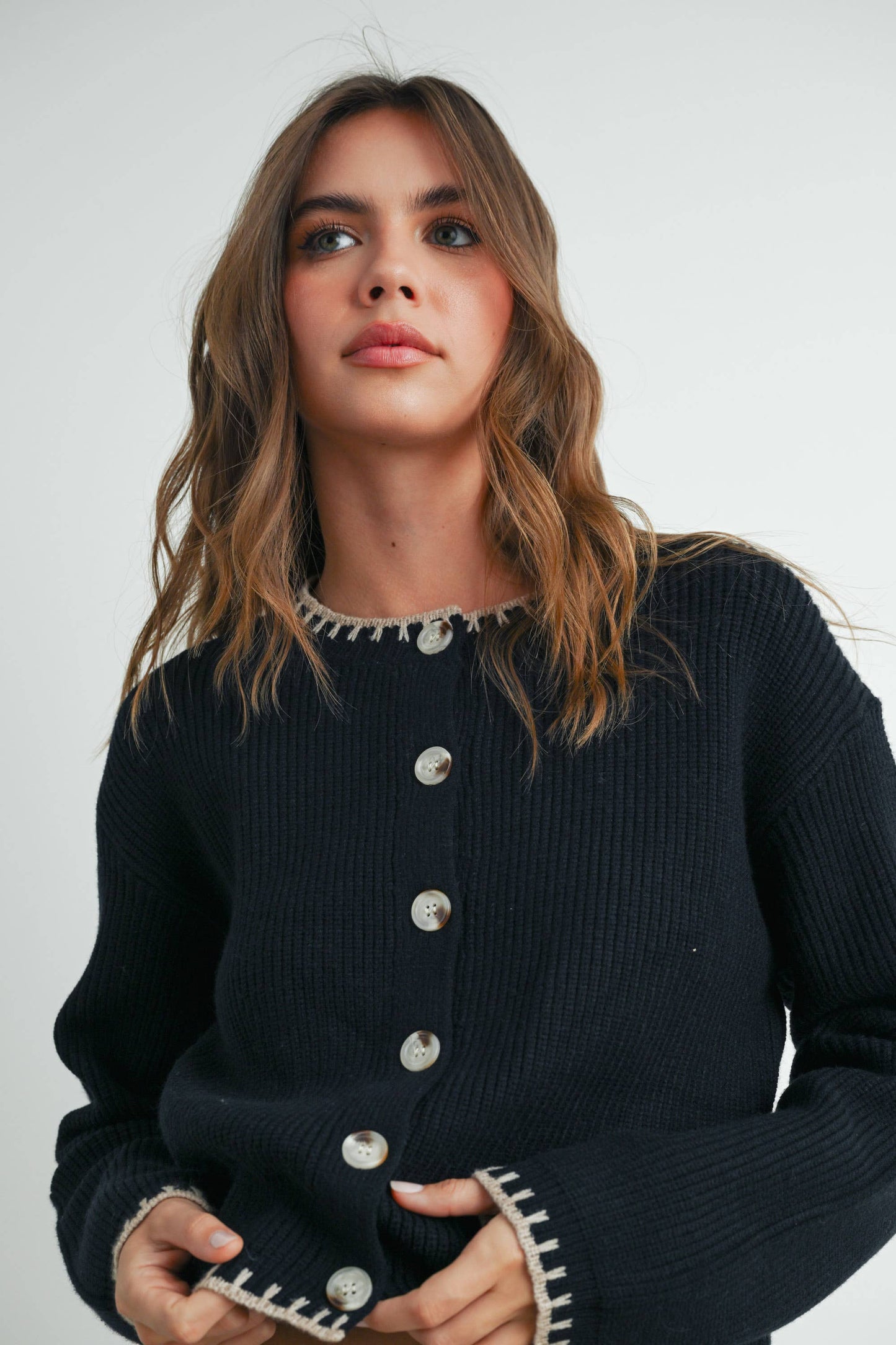 Women's Crewneck Cardigan Sweater
