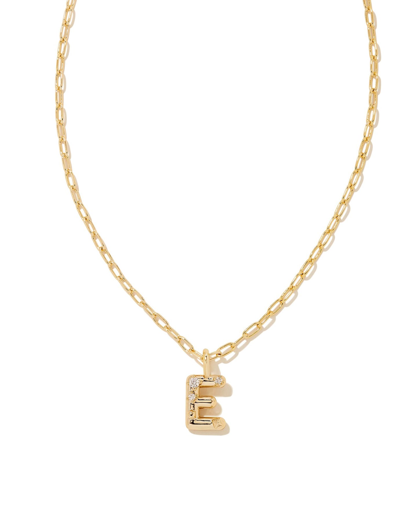 Crystal Letter E Short Pendent Necklace
