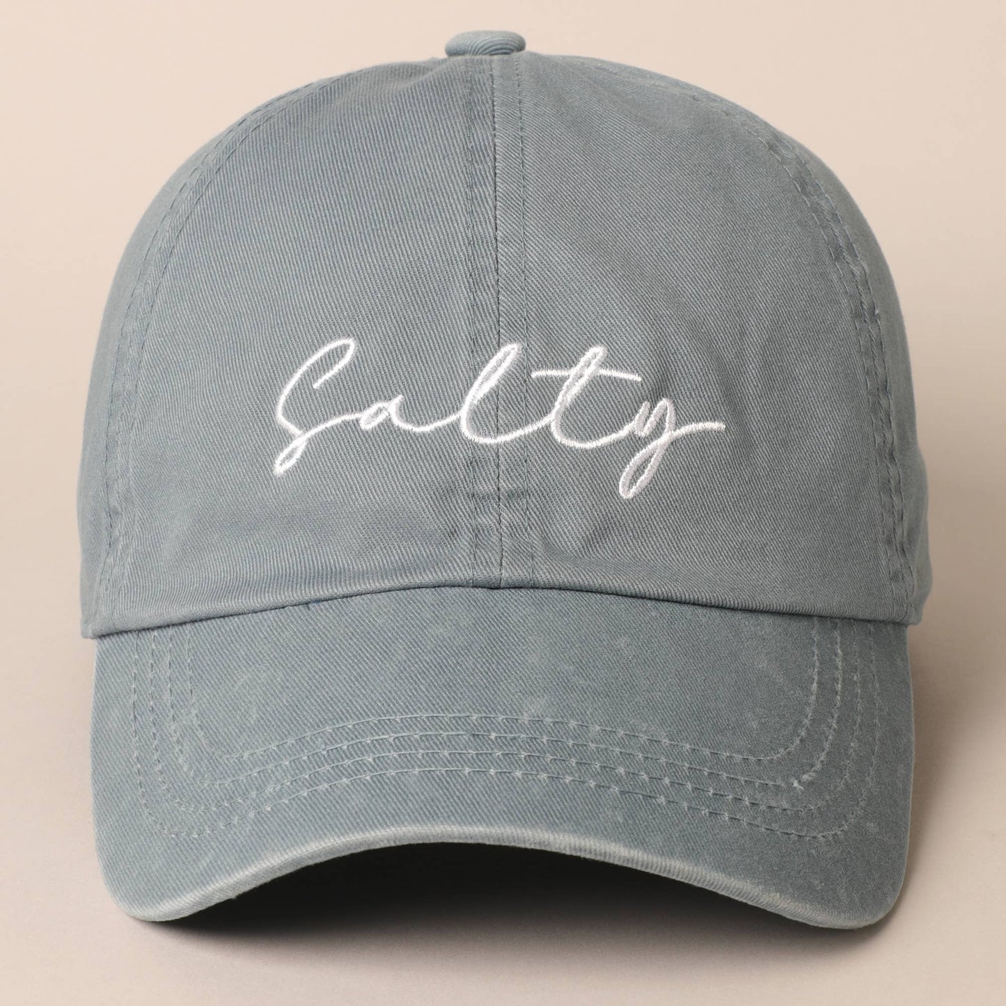 Salty Lettering Embroidery Baseball Cap