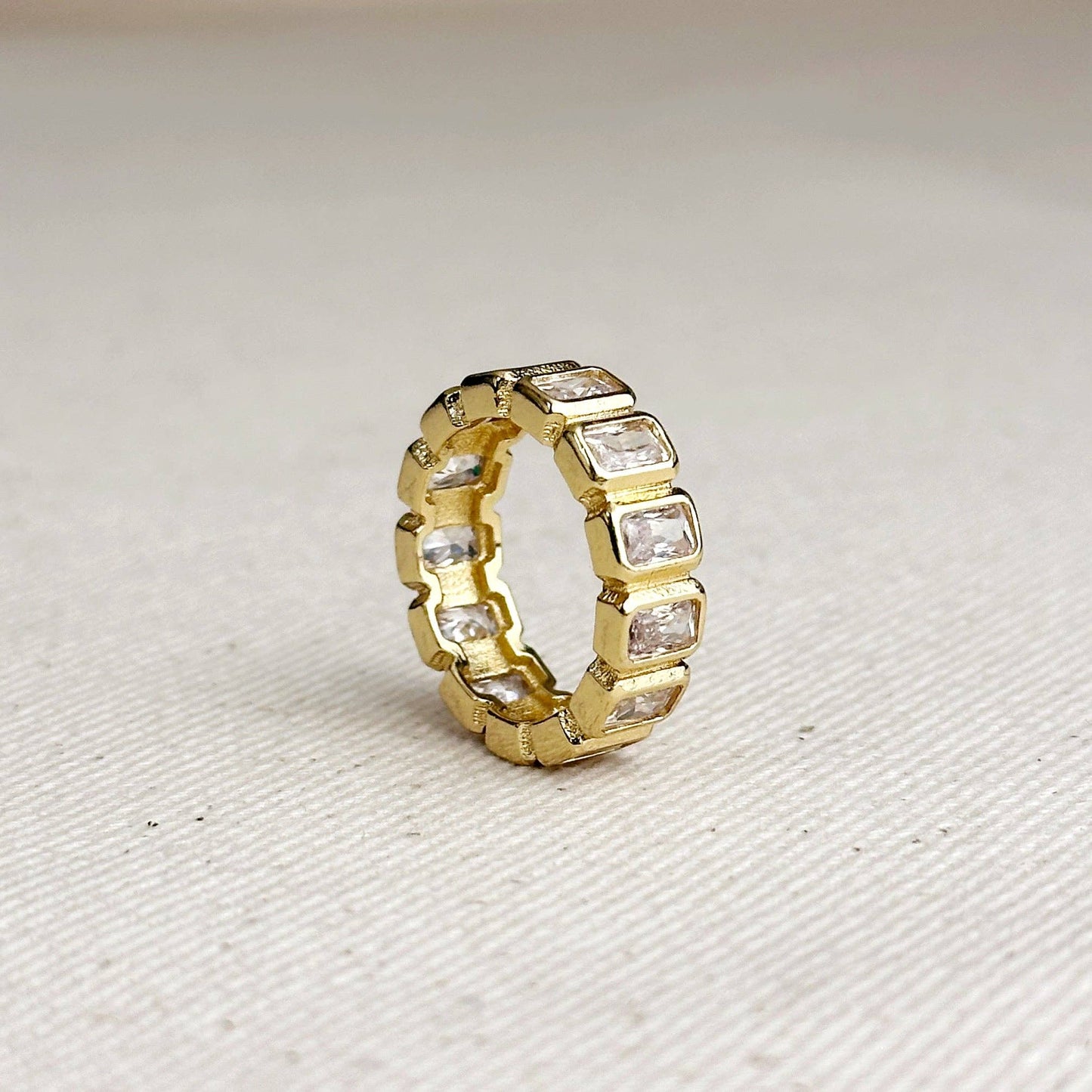 18k Gold Filled Chunky CZ Eternity Band Ring