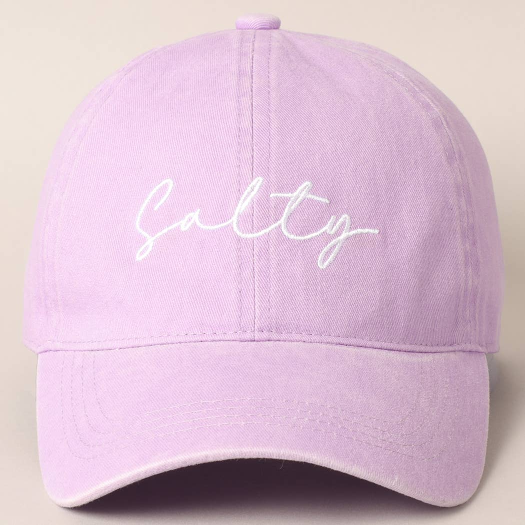 Salty Lettering Embroidery Baseball Cap