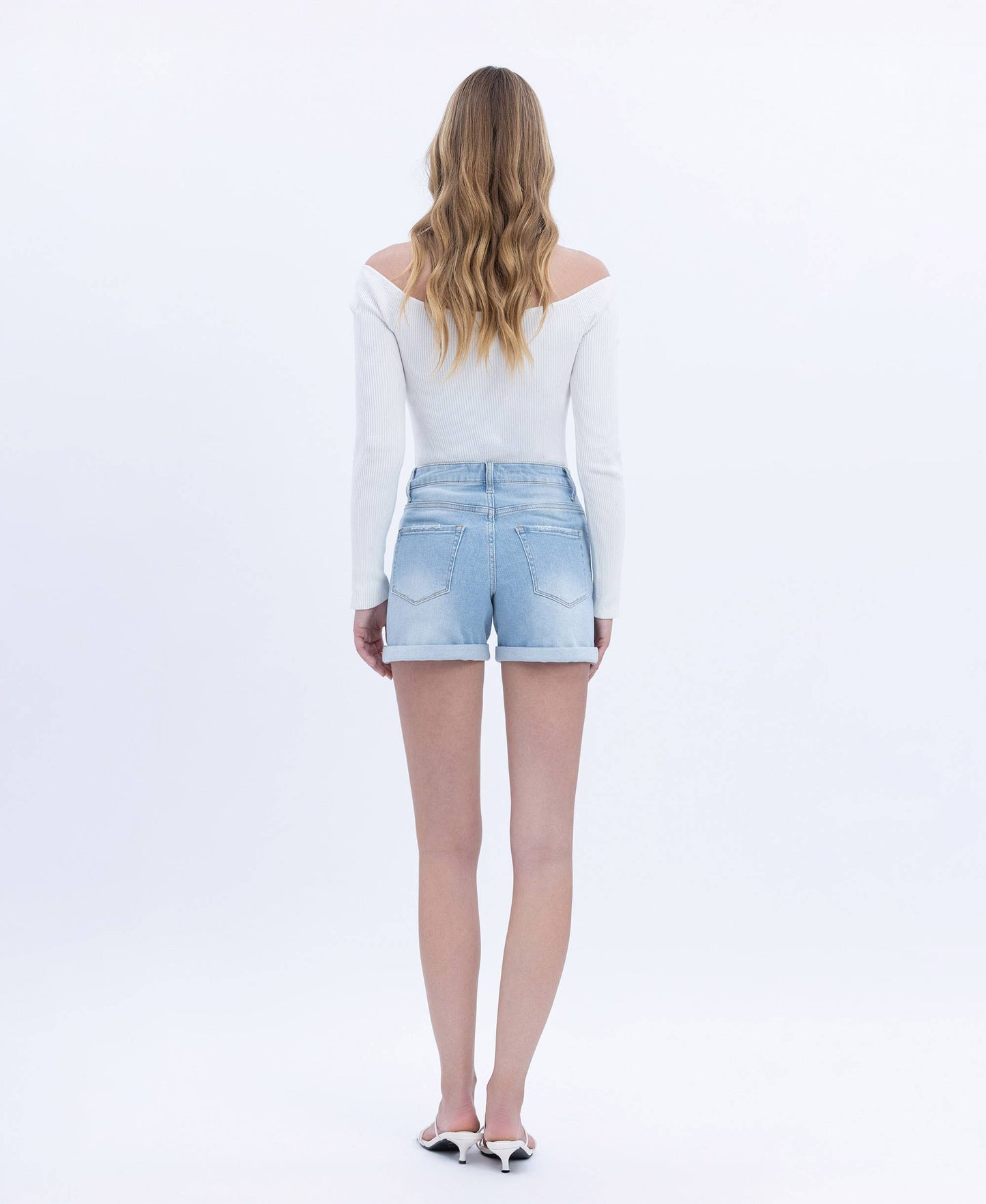 Super High Rise Double Cuffed Mom Shorts