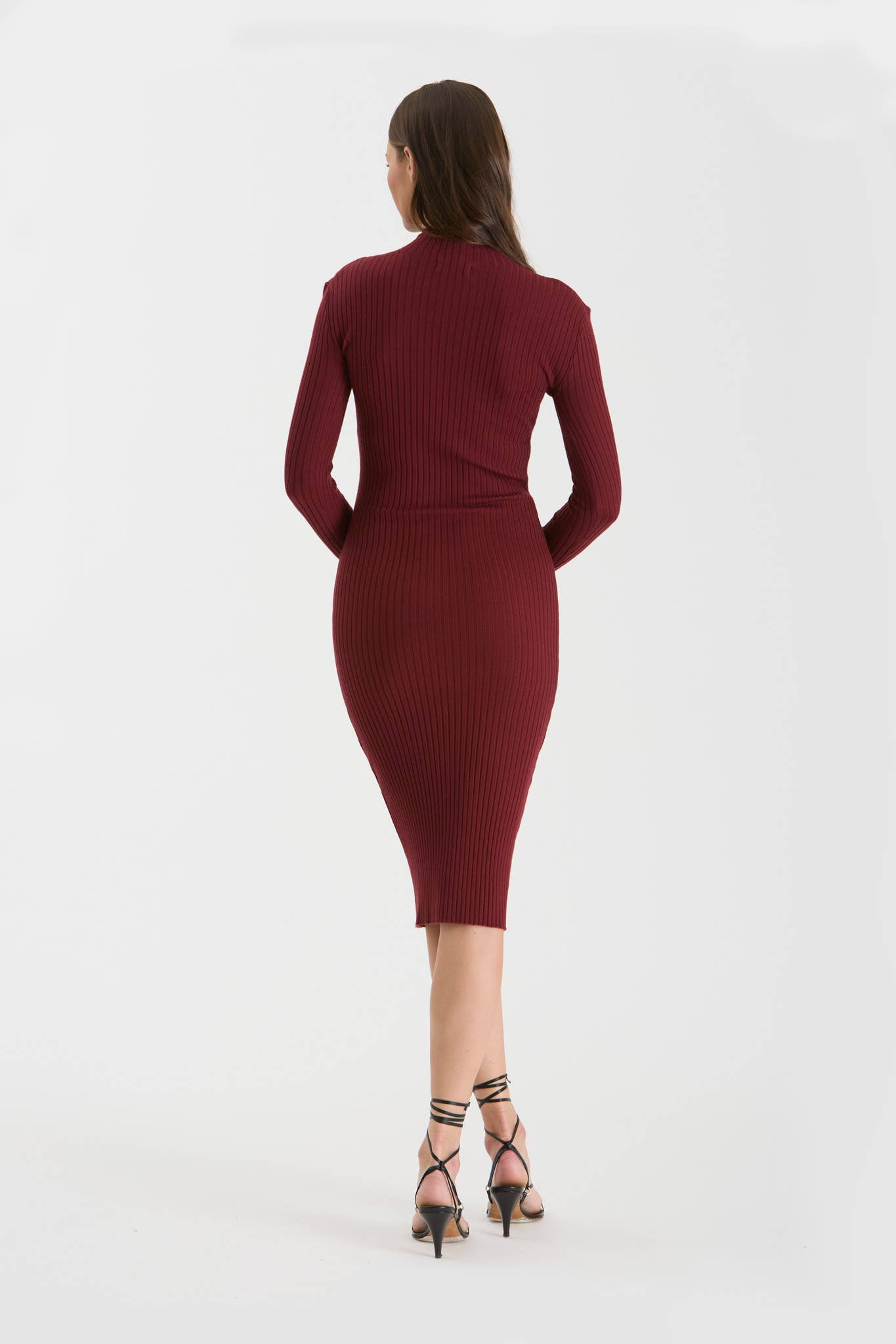Mock Neck Long Sleeve Sweater Dress