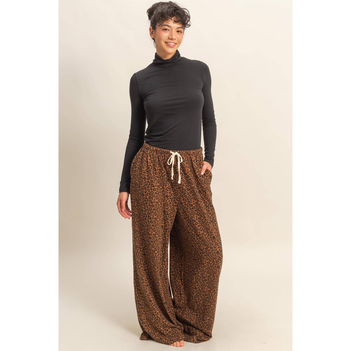 Turtleneck Long Sleeve Fitted Top 50% Off