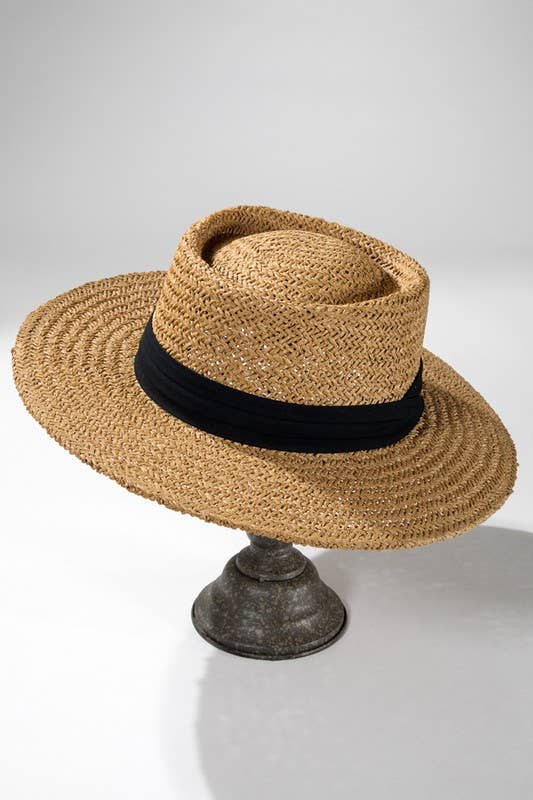 Folded Trim Boater Hat