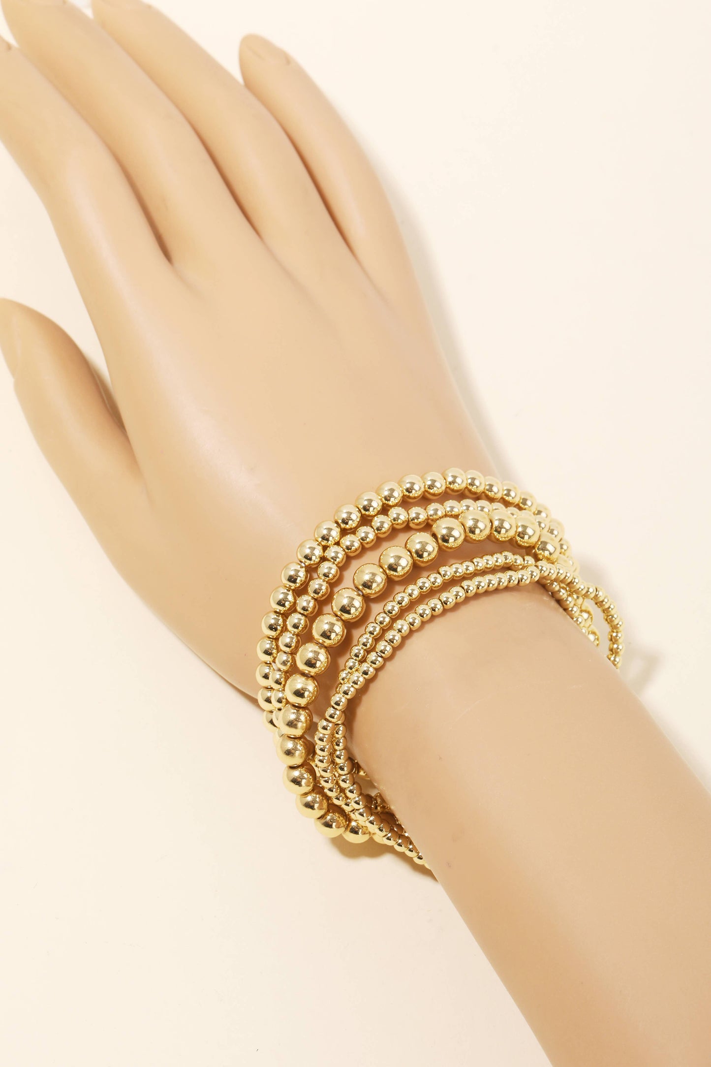 Assorted Gold Beaded Bracelet Set