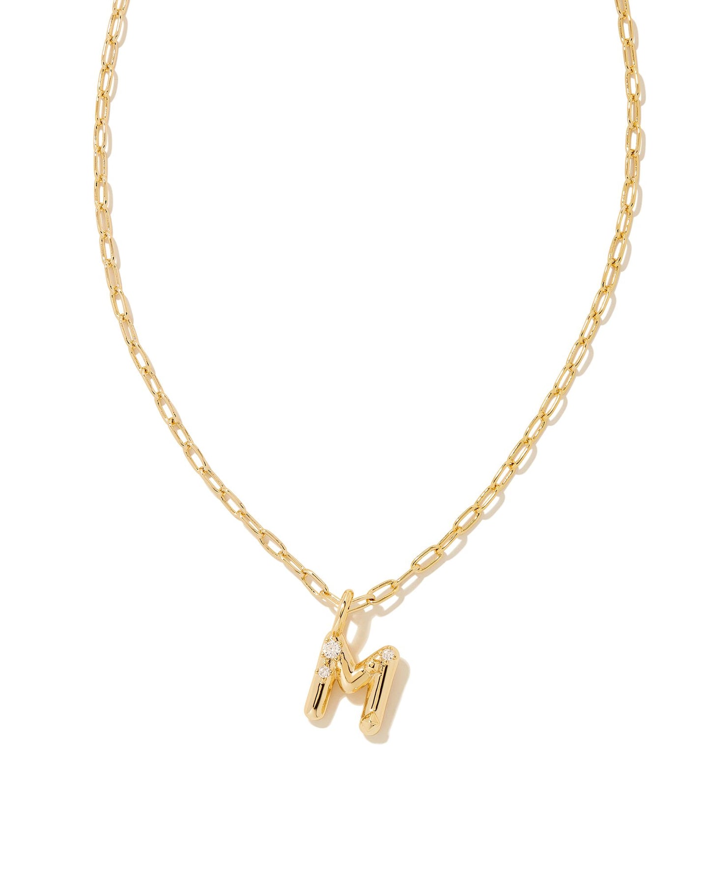 Crystal Letter M Short Pendent Necklace