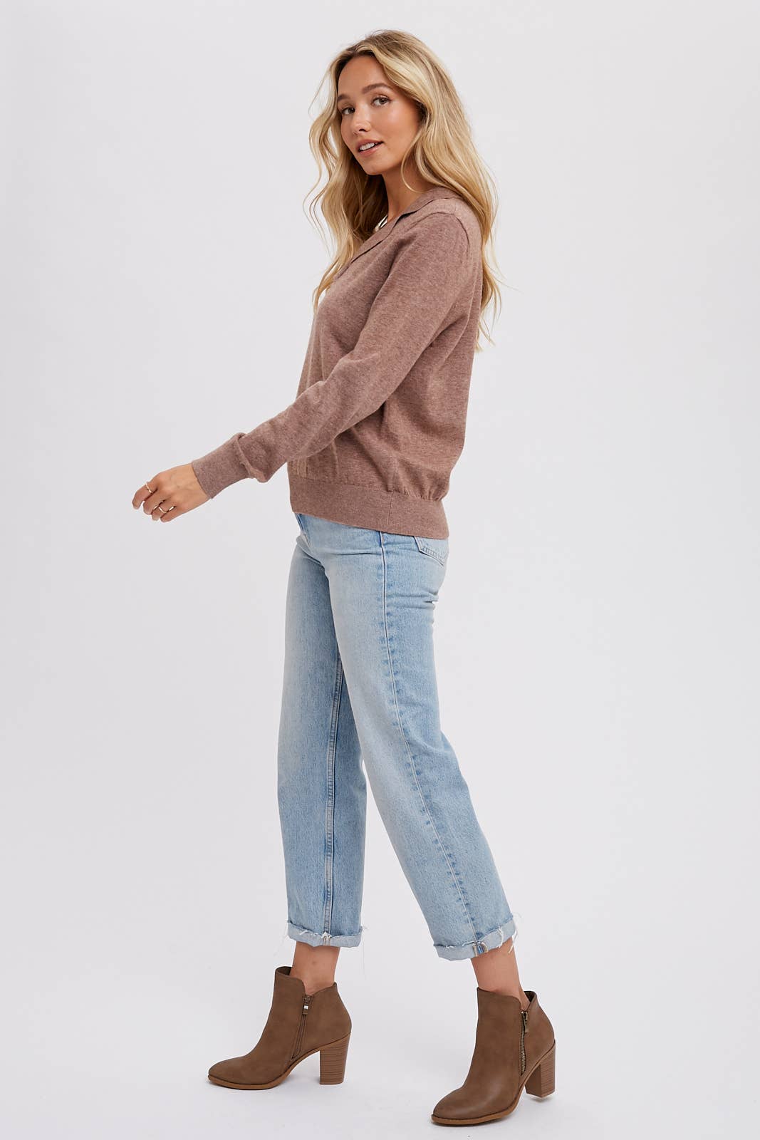 Notched Collar Essential Pullover