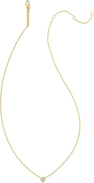 Tiny Dira 18K Gold Vermeil Diamond Pendant Necklace in White Diamond