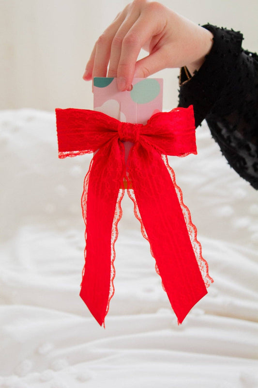 Satin Lace Long Bow Clip