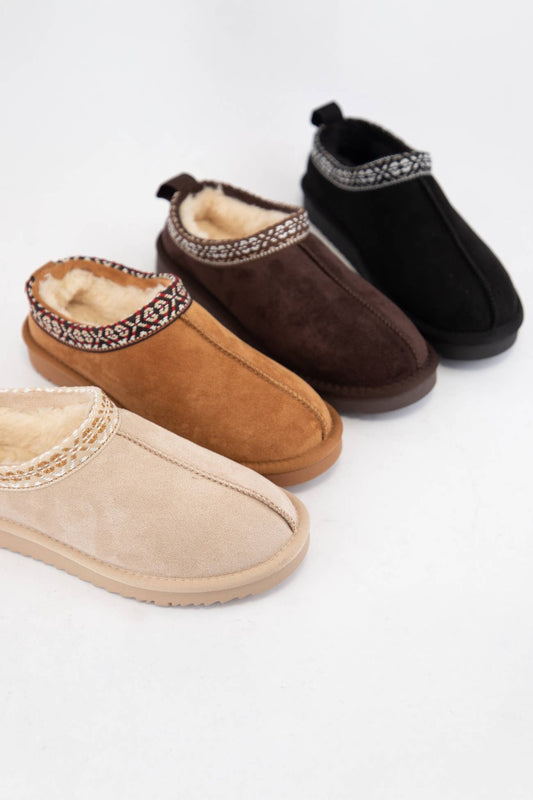 Artisan Sherpa Comfort Booties in Beige