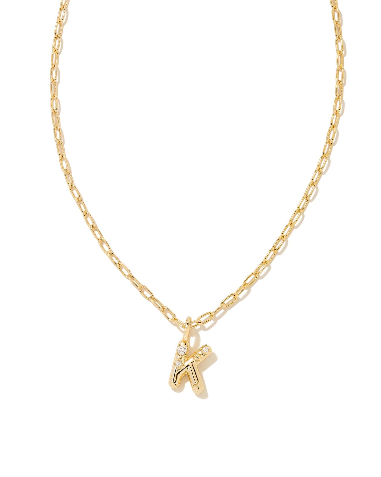 Crystal Letter K Short Pendent Necklace