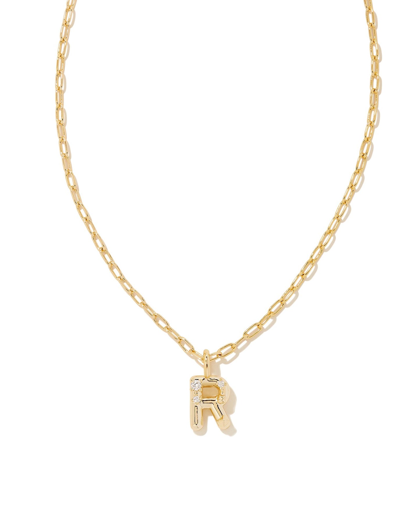 Crystal Letter R Short Pendent Necklace