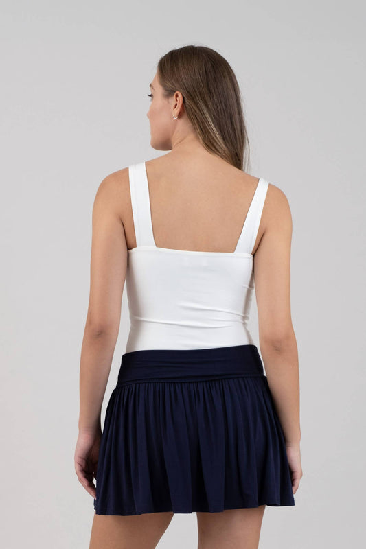 The Camila Square Neck Top in White