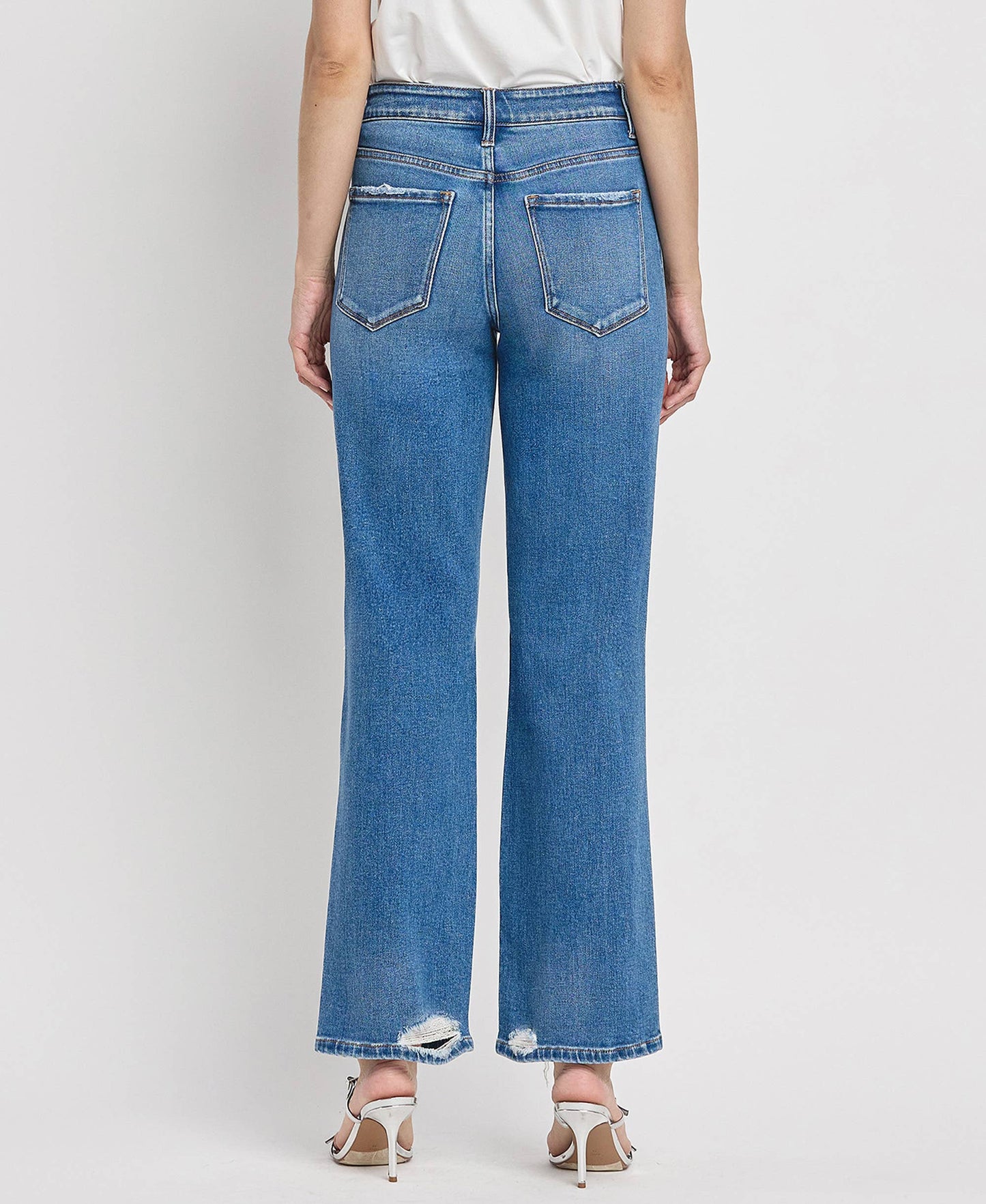 High Rise Slim Wide Jeans