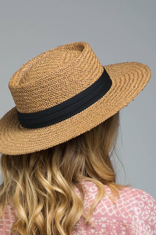 Folded Trim Boater Hat