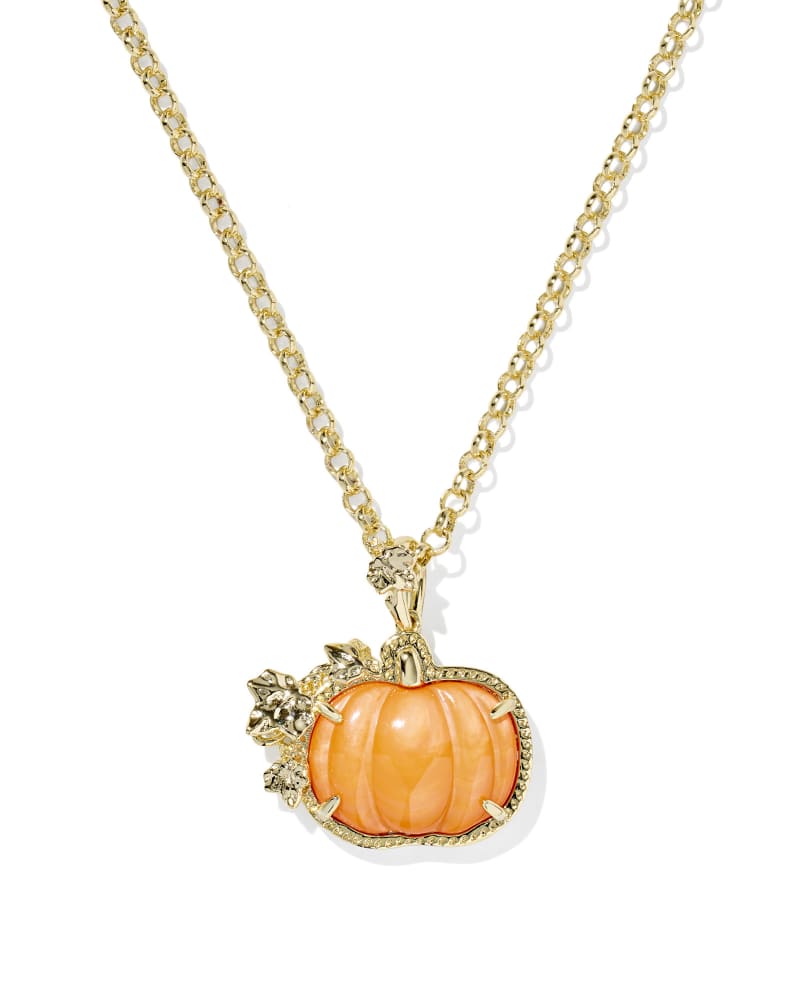 Pumpkin Gold Long Pendant Necklace