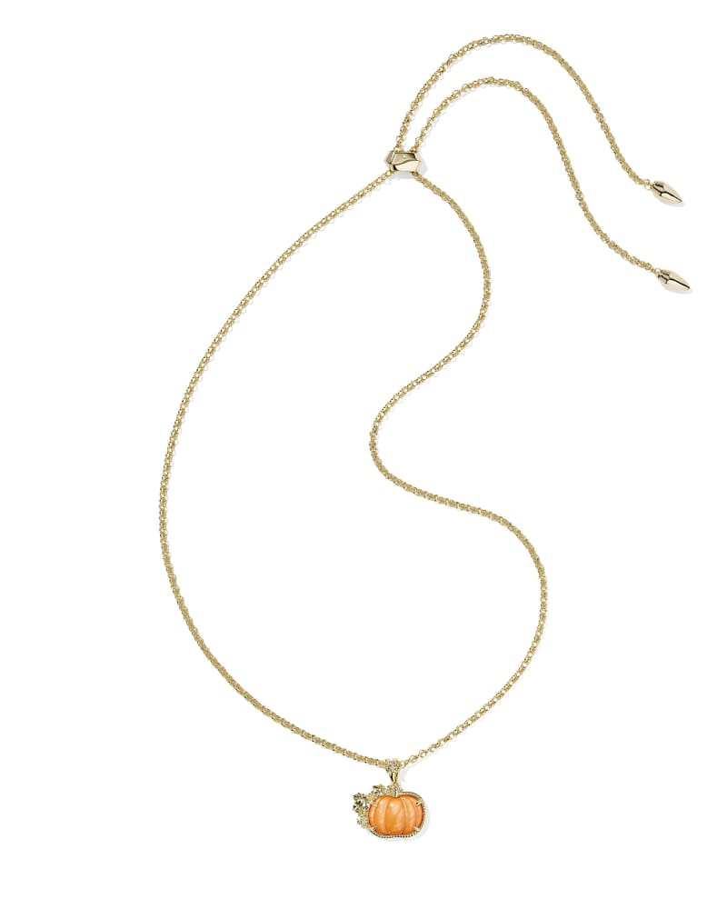 Pumpkin Gold Long Pendant Necklace