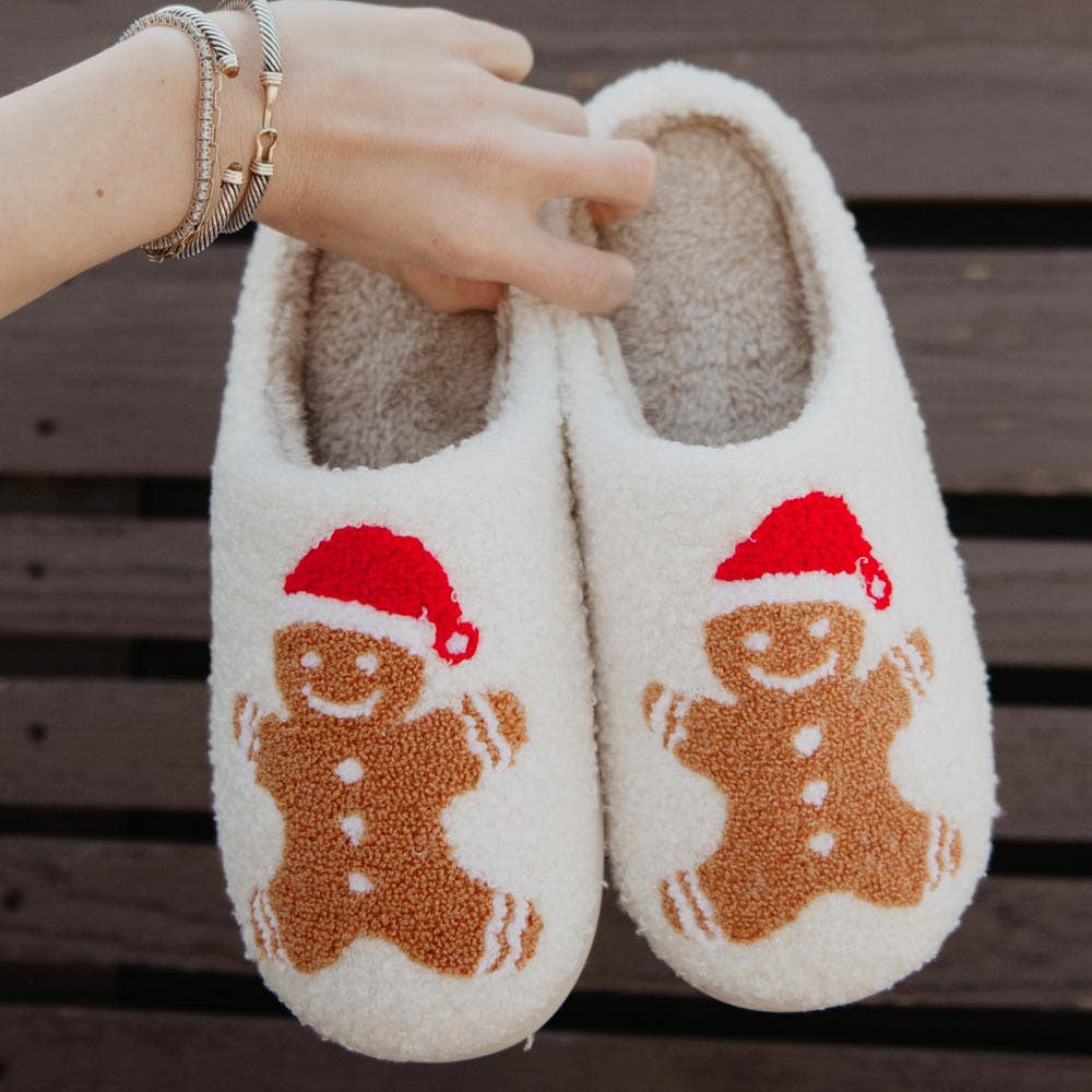 Gingerbread Man Christmas Slippers