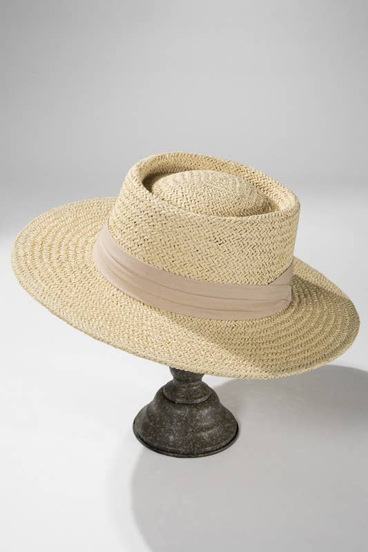 Folded Trim Boater Hat
