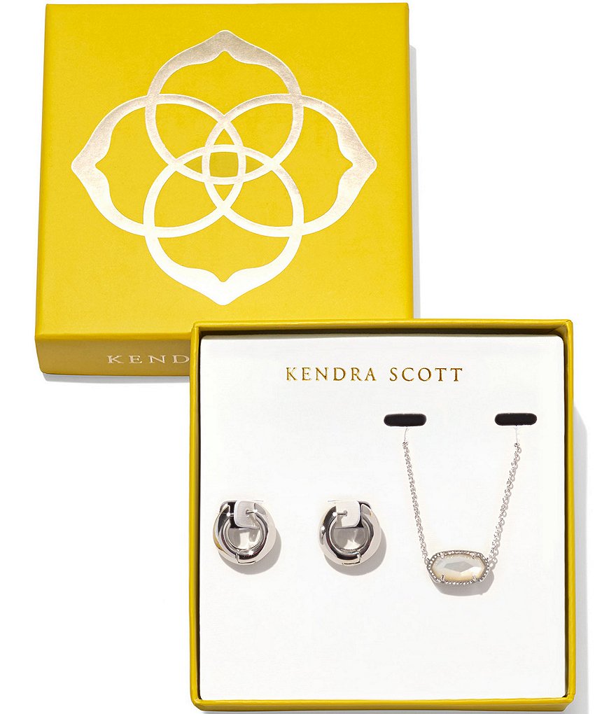 ELISA MIKKI GIFT SET SILVER IVORY MOTHER OF PEARL