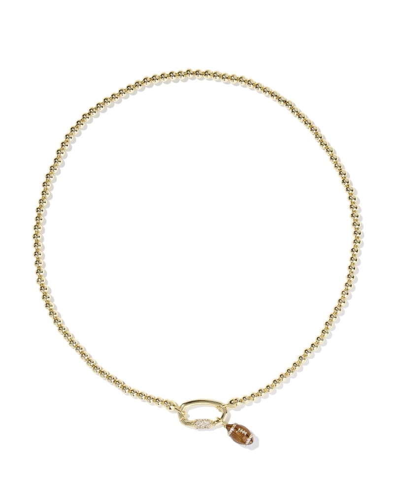 Football Gold Metal Strand Necklace