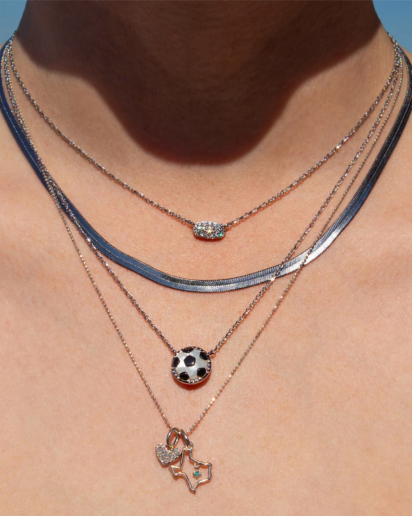 Grayson Crystal Pendant Necklace in Silver White CZ