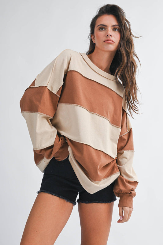 Panel Detail Boxy Knit Top