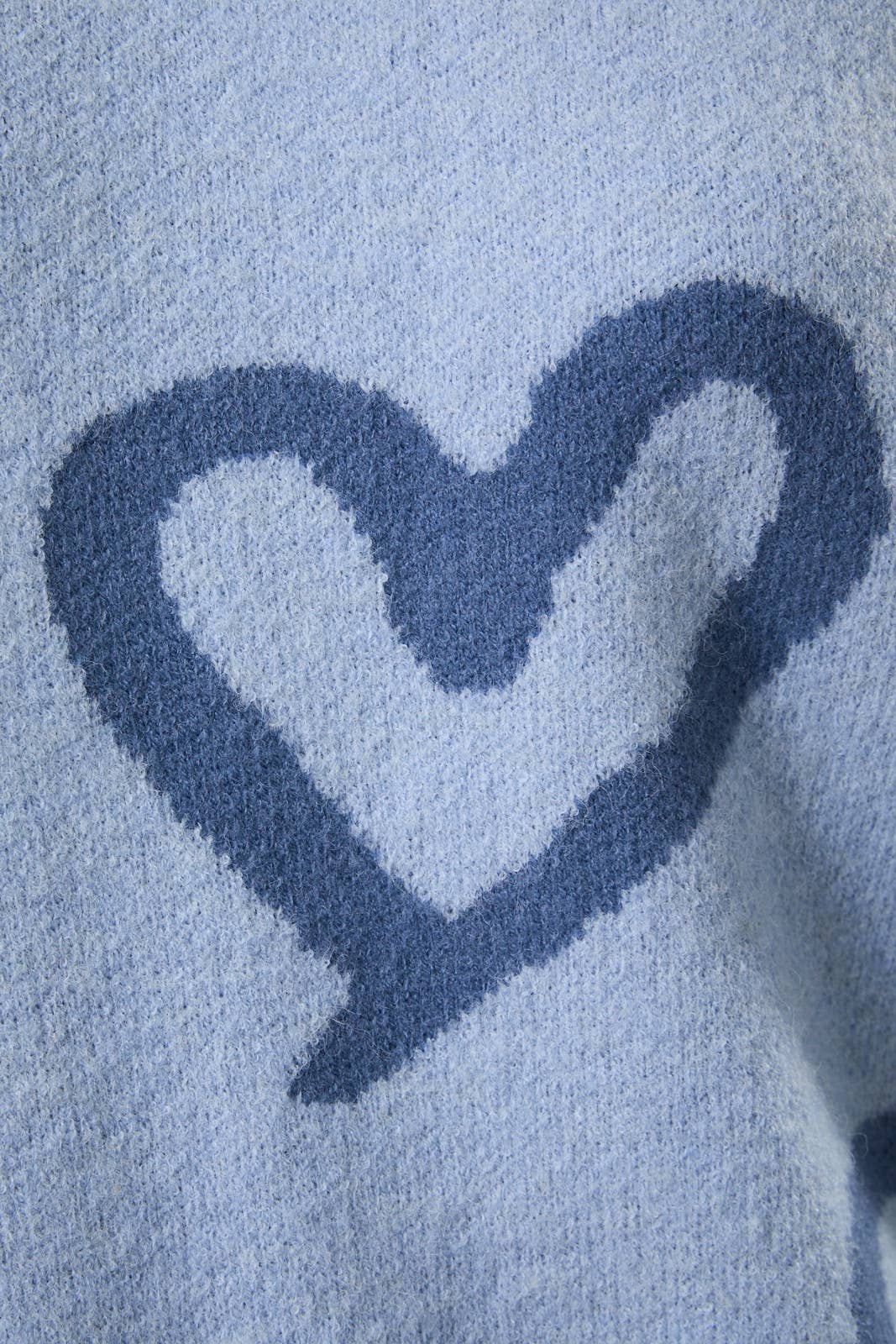 Long Sleeve Round Neck Heart Printed Sweater