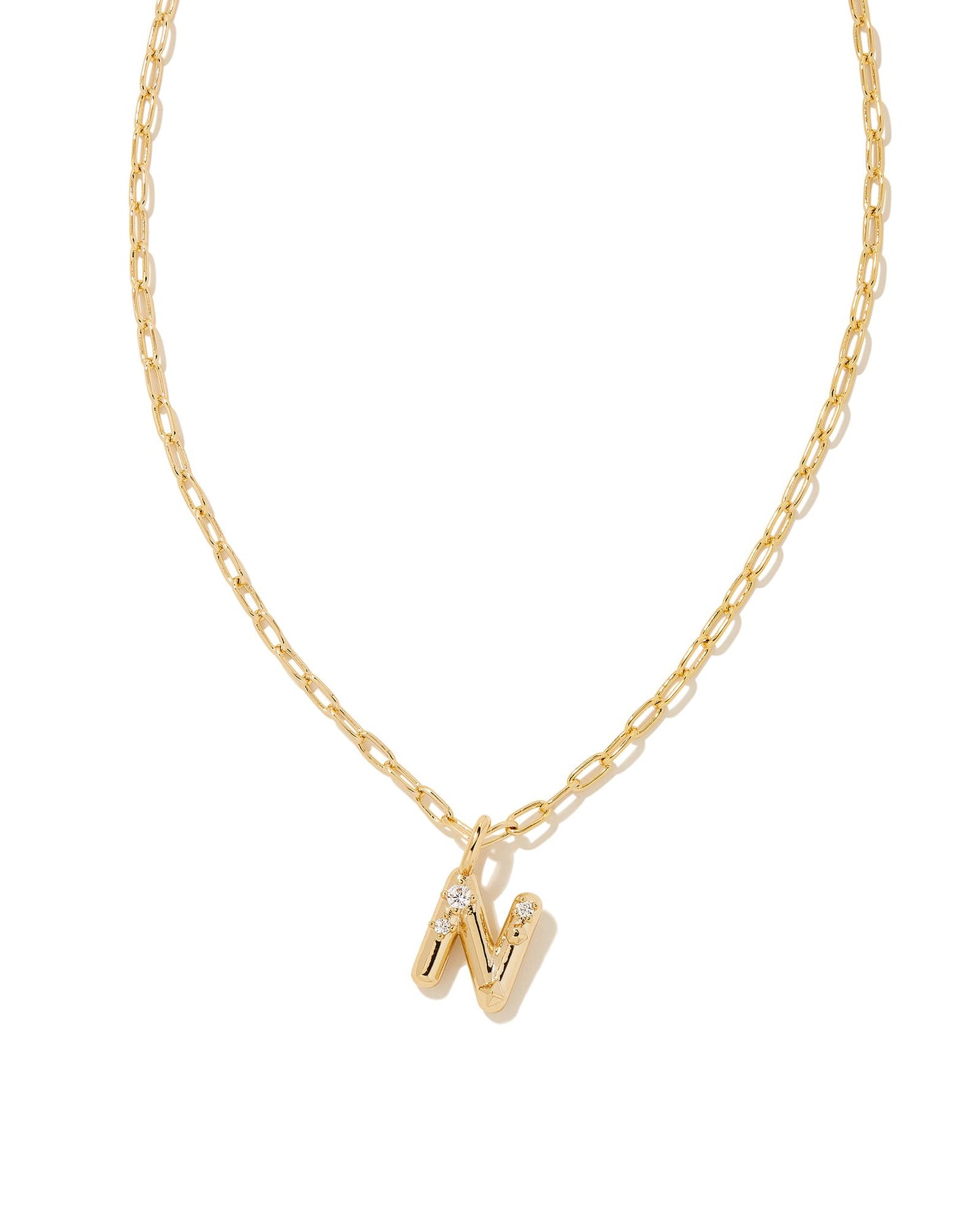 Crystal Letter N Short Pendent Necklace
