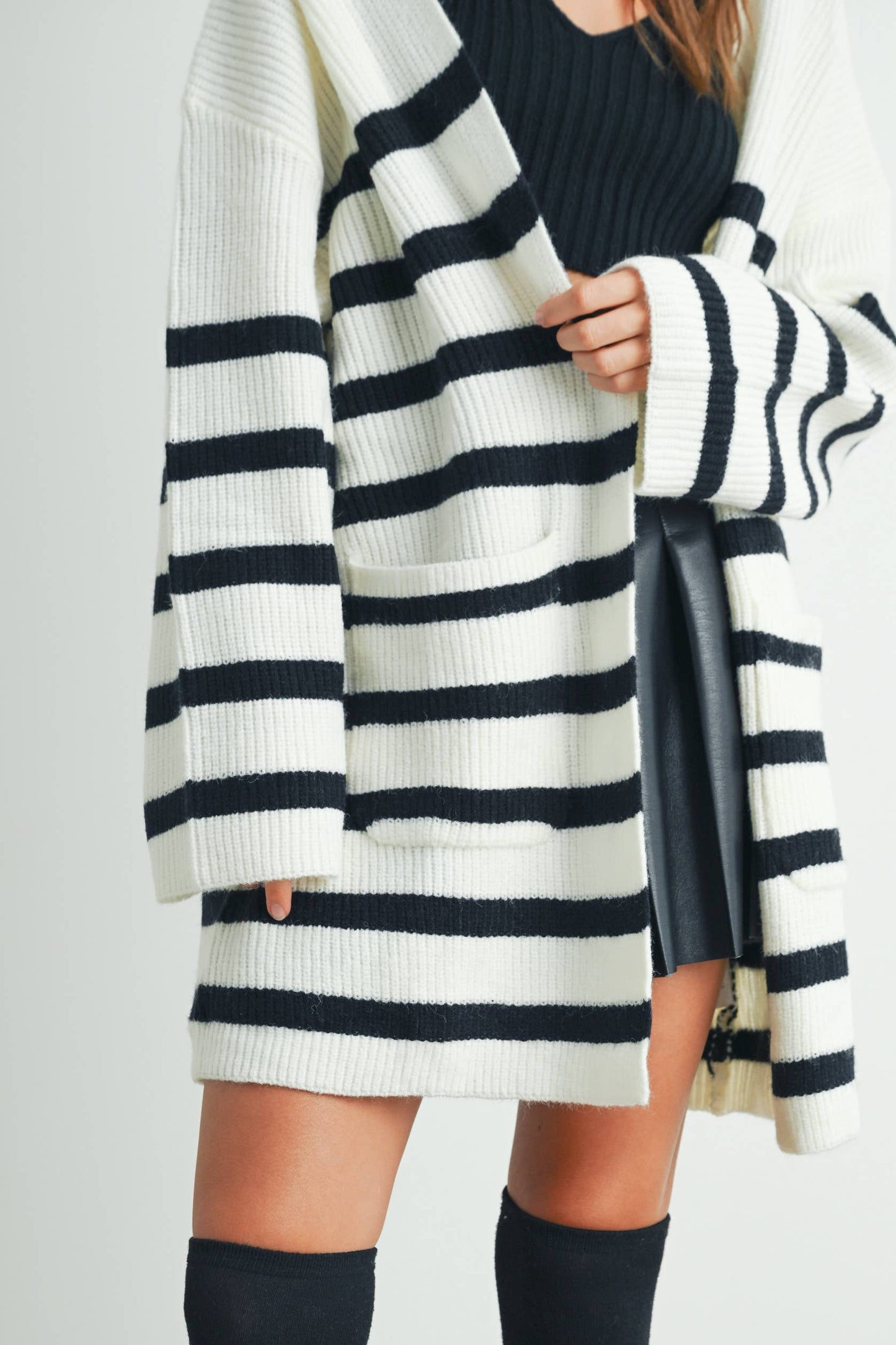 Knitted Stripe Maxi Cardigan