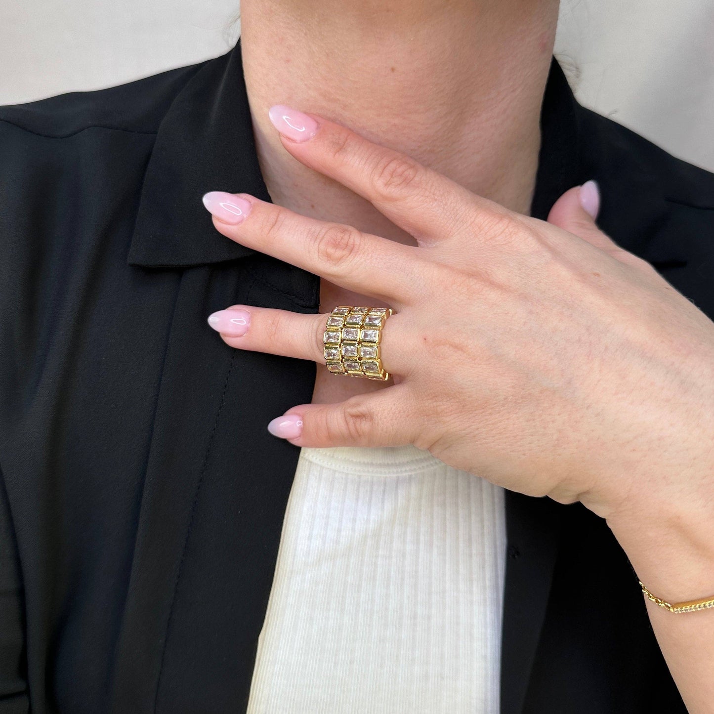 18k Gold Filled Chunky CZ Eternity Band Ring