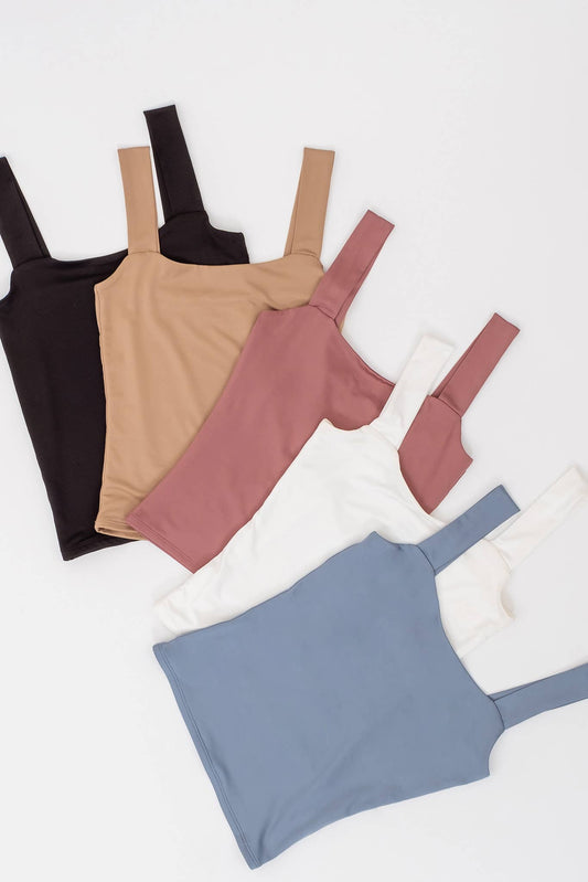 The Camila Square Neck Top in Black