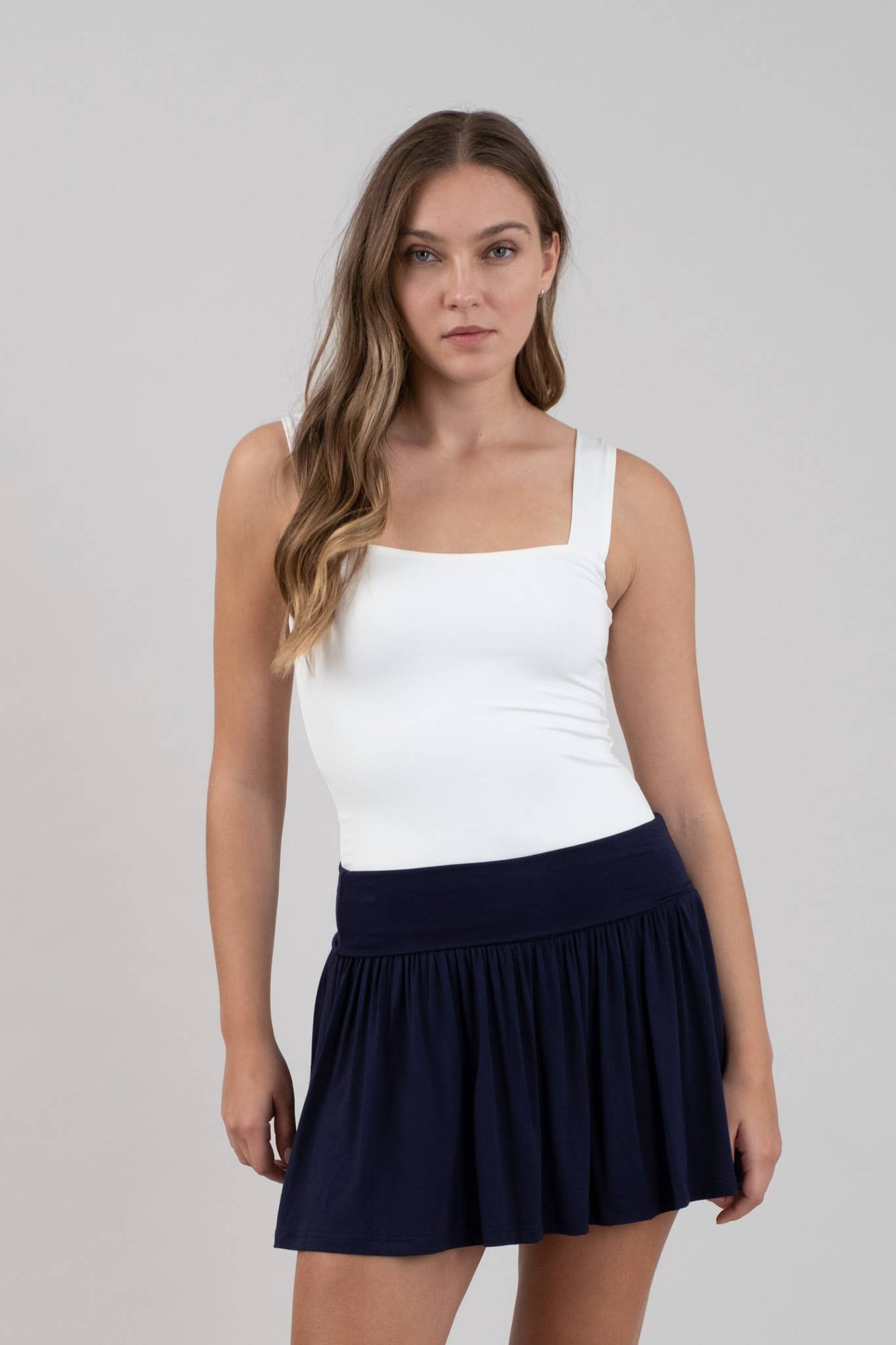 The Camila Square Neck Top in White