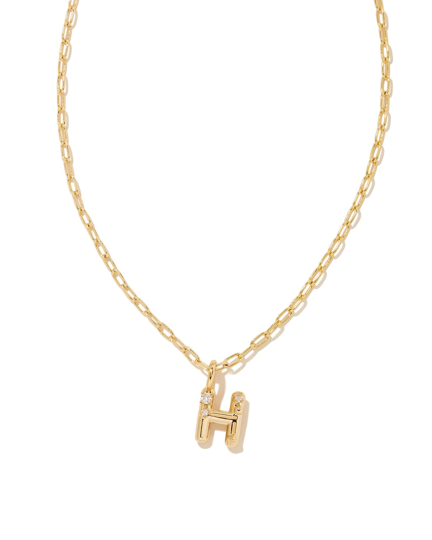 Crystal Letter H Short Pendent Necklace