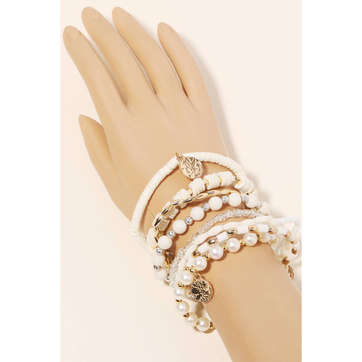 Assorted Disc Bead Stackable Bracelet Set