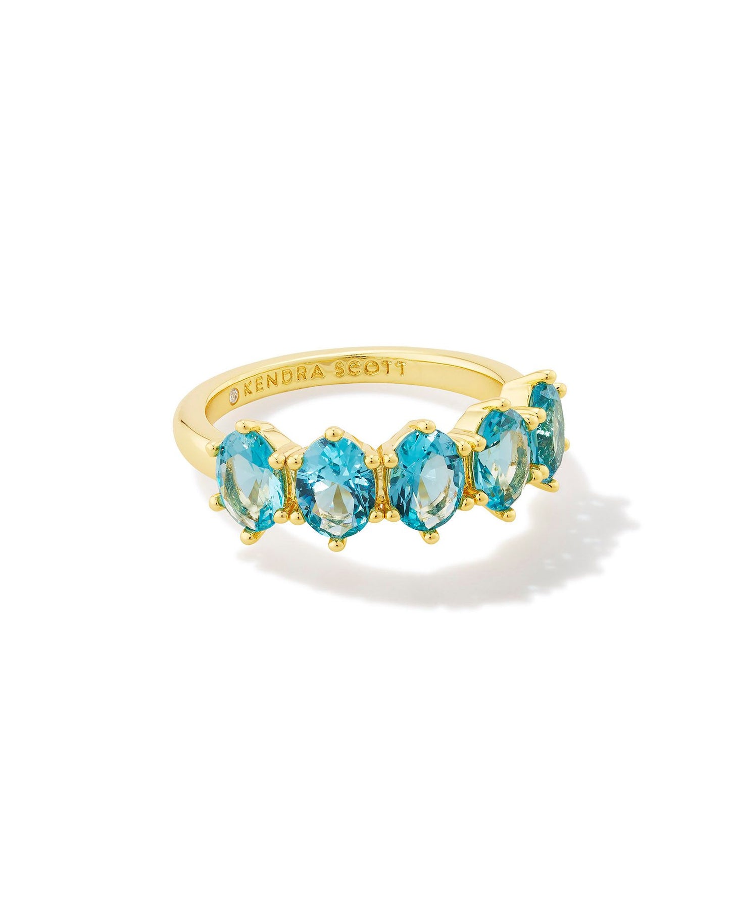 Cailin Crystal Band Ring - Aqua Crystal - March