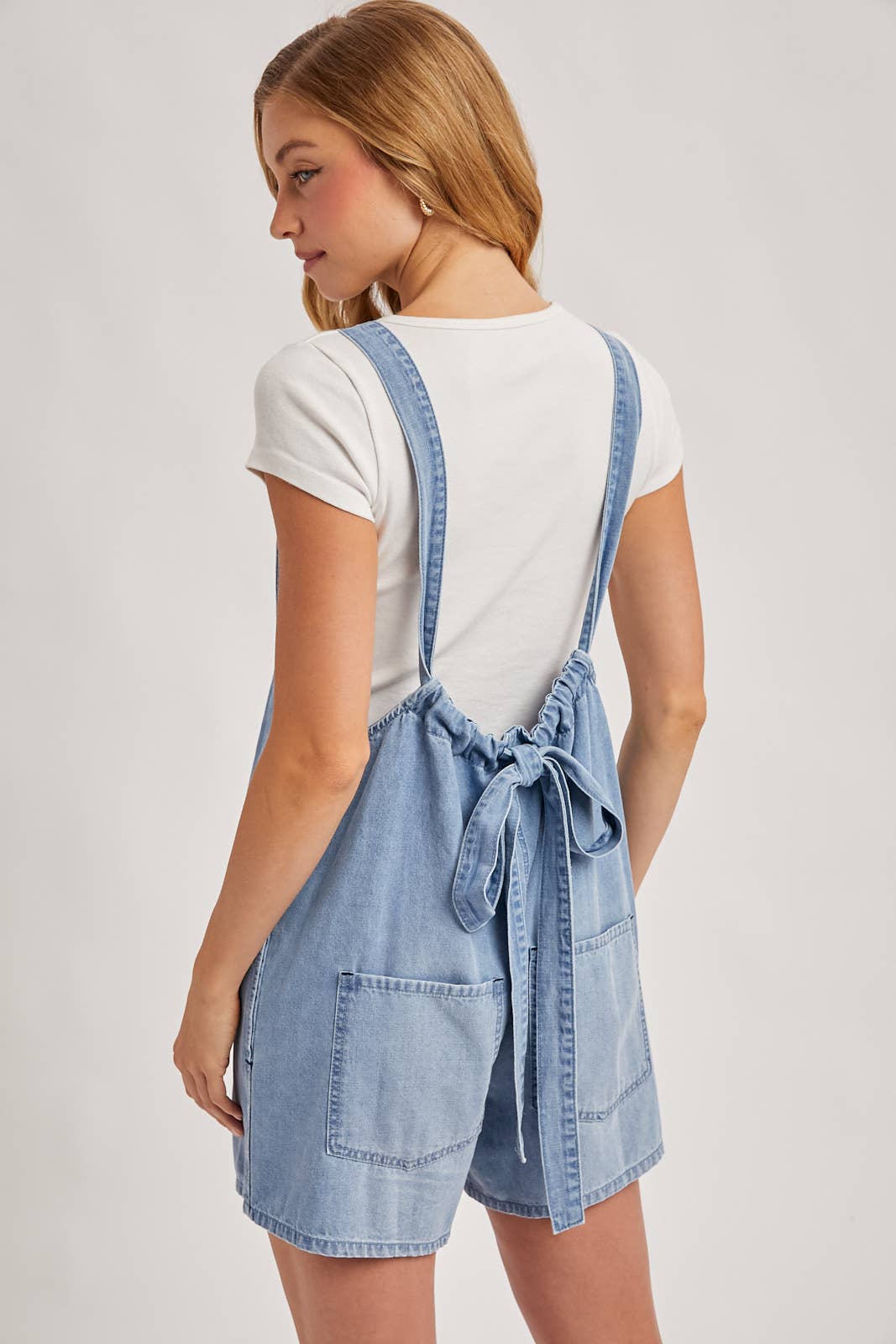 Denim Washed Shortalls Rompers