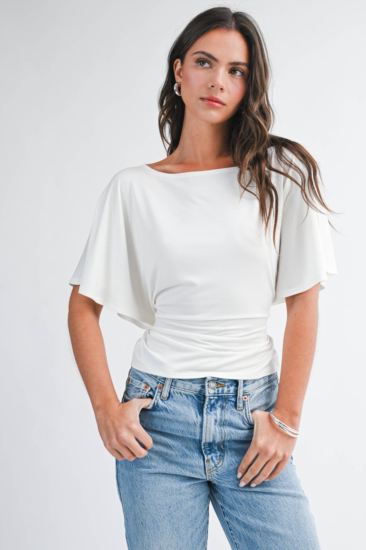 Back Tie Waist Detail Top