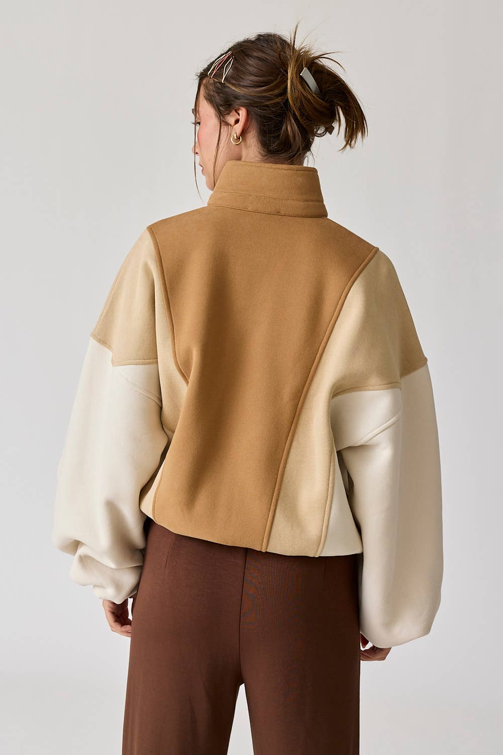 Emma Regular Length Oversized Washed Colorblock Sweater