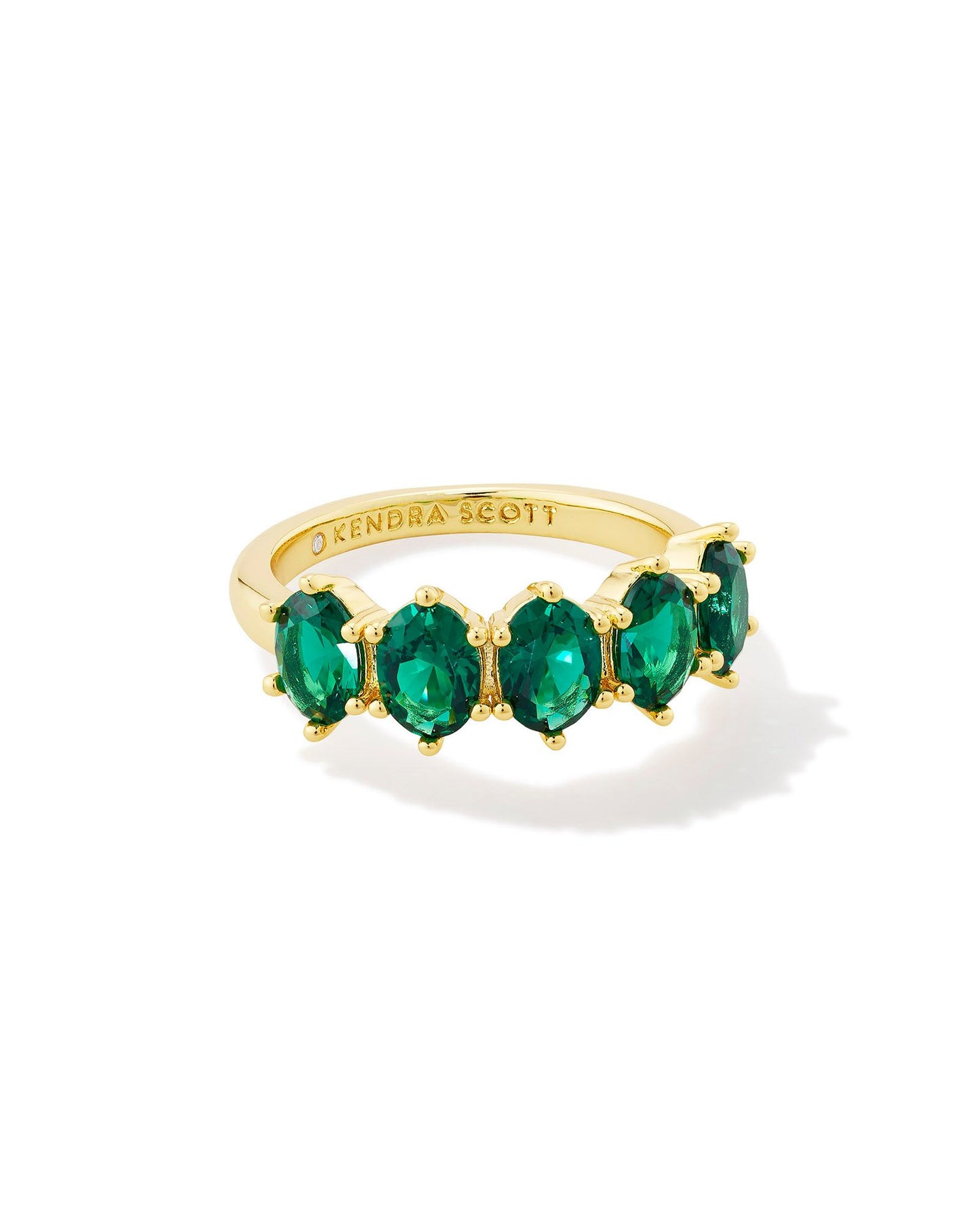 Cailin Crystal Band Ring - Green Crystal - May