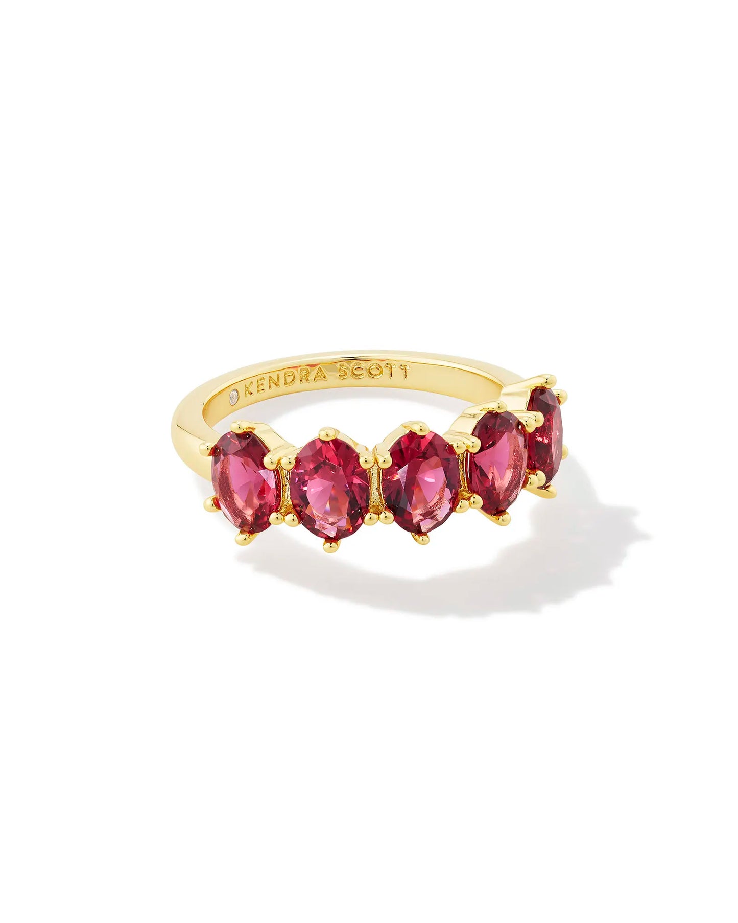 Cailin Crystal Band Ring - Red Crystal - January