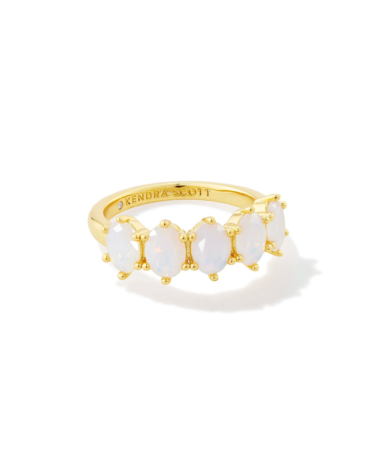 Cailin Crystal Band Ring - Champagne Opal - October