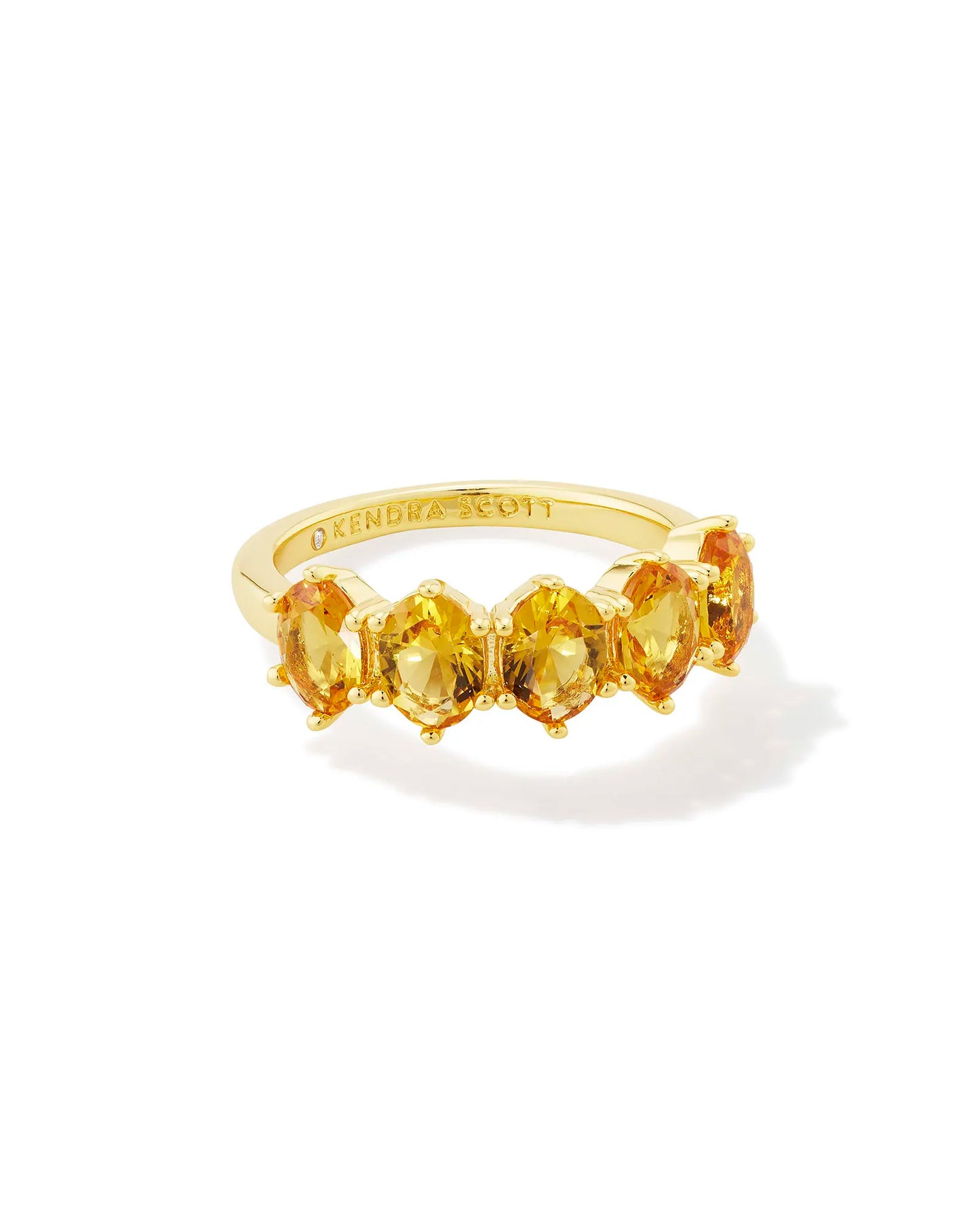 Cailin Crystal Band Ring - Golden Yellow Crystal - November
