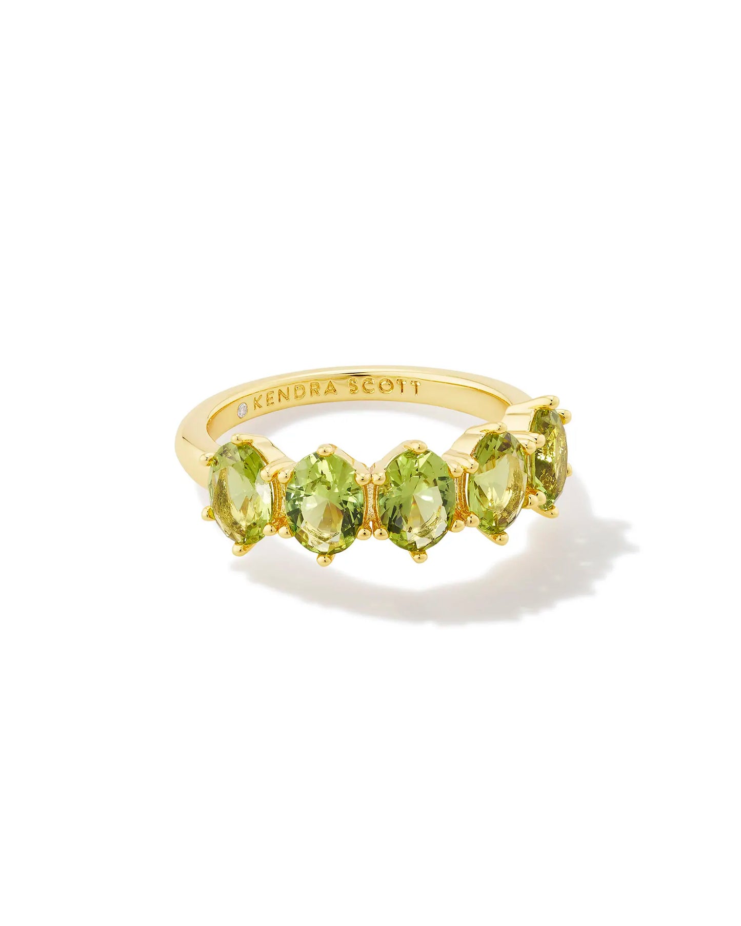 Cailin Crystal Band Ring - Green Peridot - August