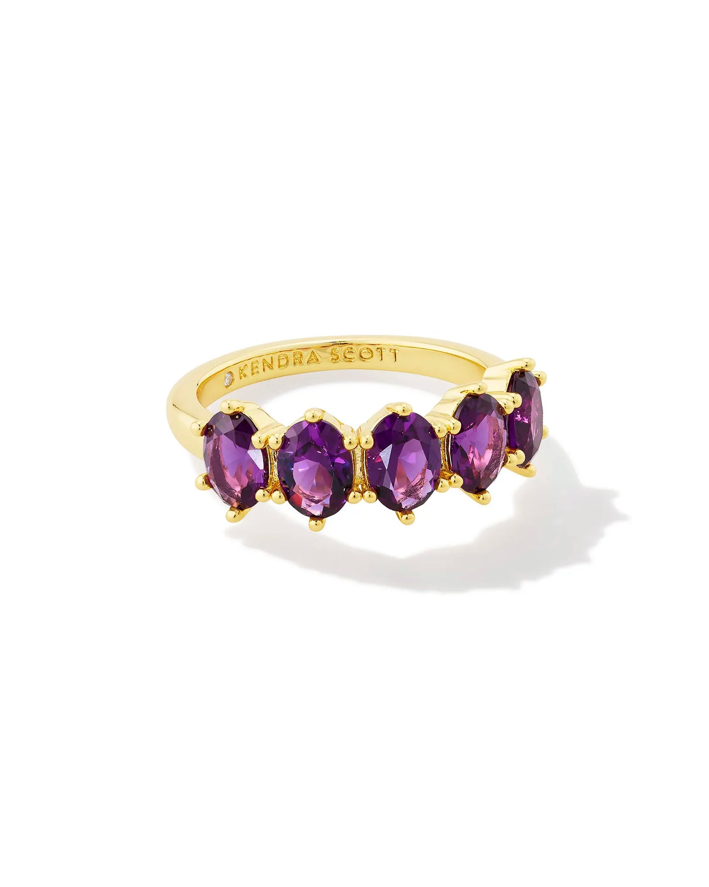 Cailin Crystal Band Ring - Purple Crystal - February