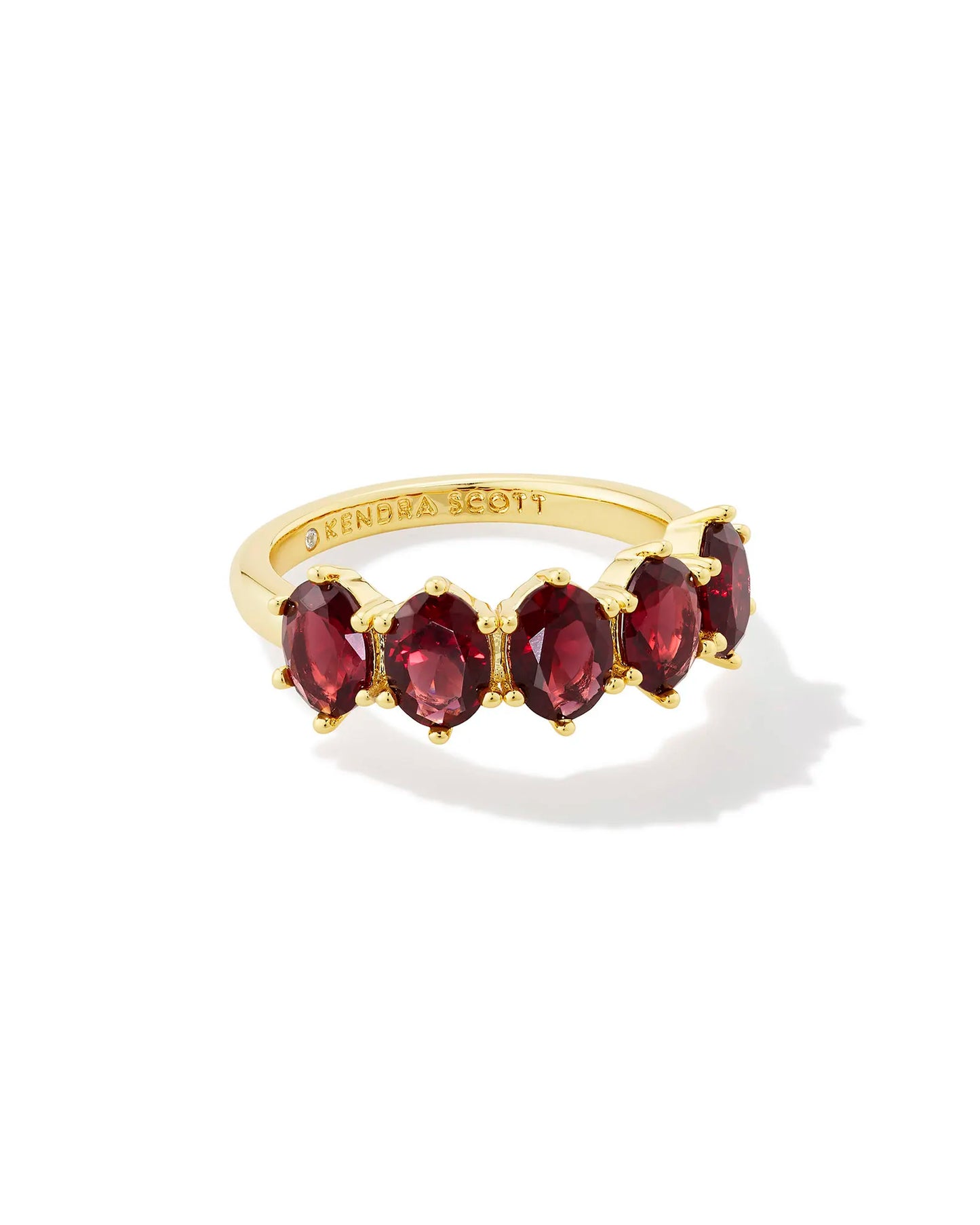 Cailin Crystal Band Ring - Burgandy - July