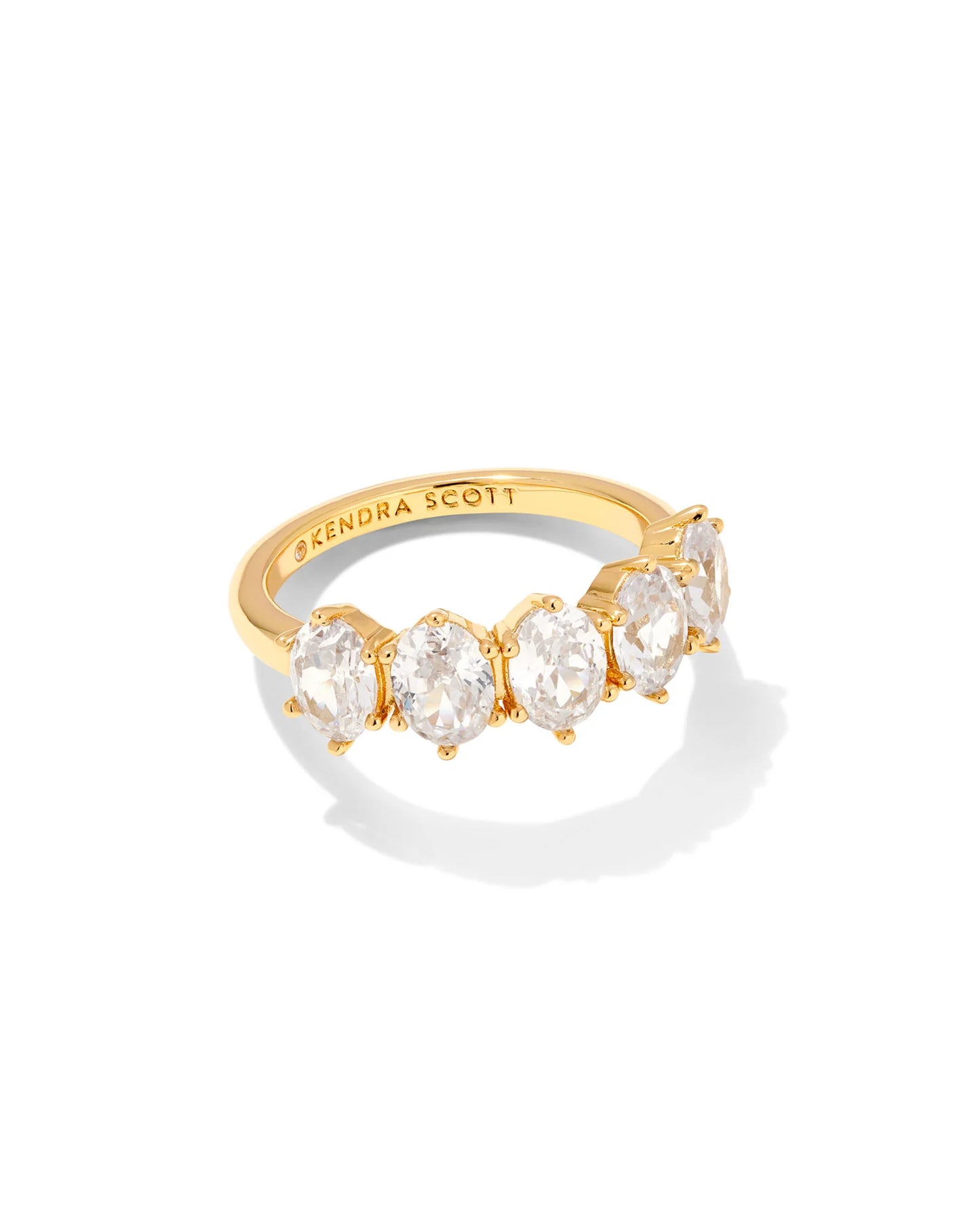 Cailin Crystal Band Ring - White Crystal - July