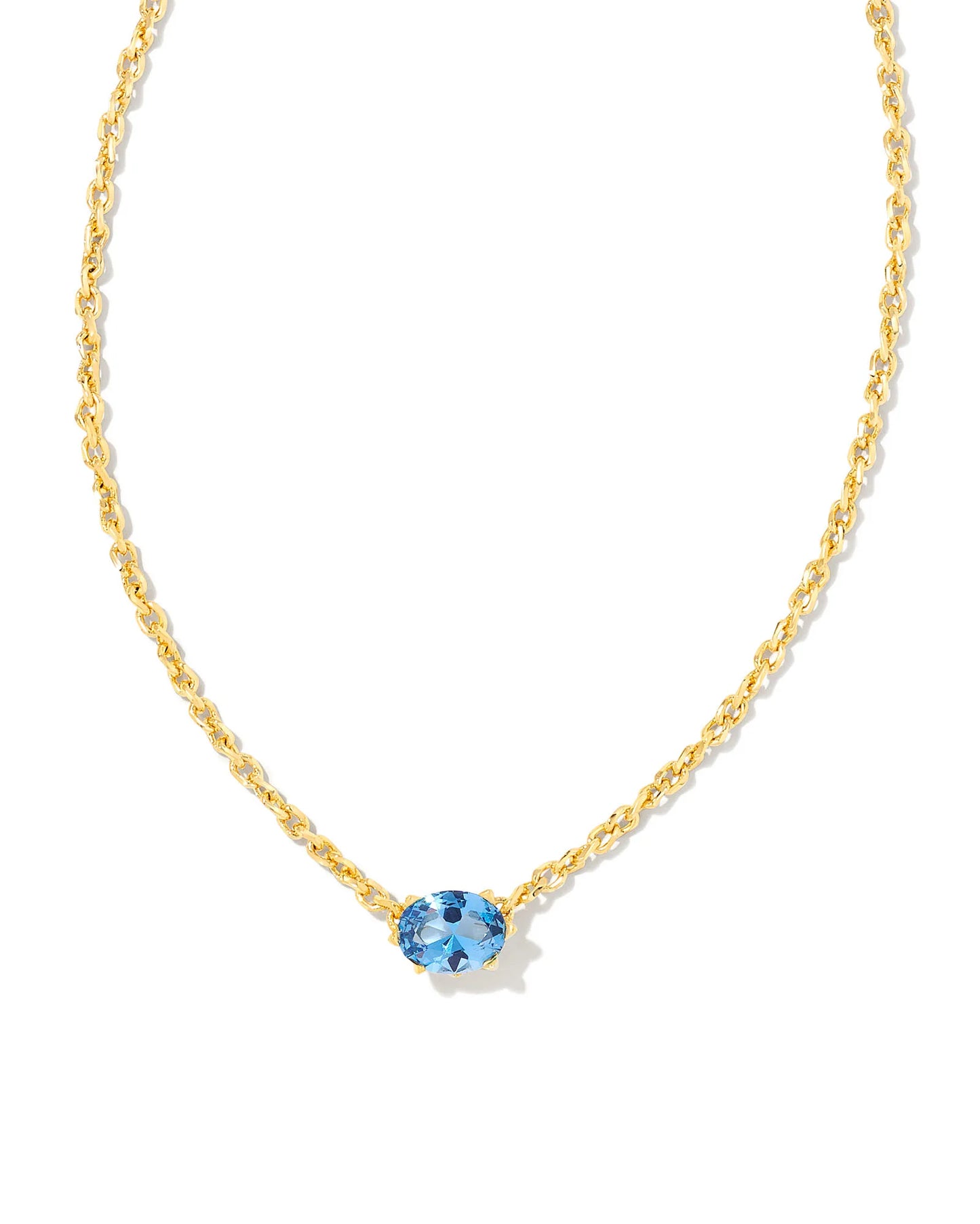 Cailin Gold Pendant Necklace in Blue Violet Crystal - December Birthstone