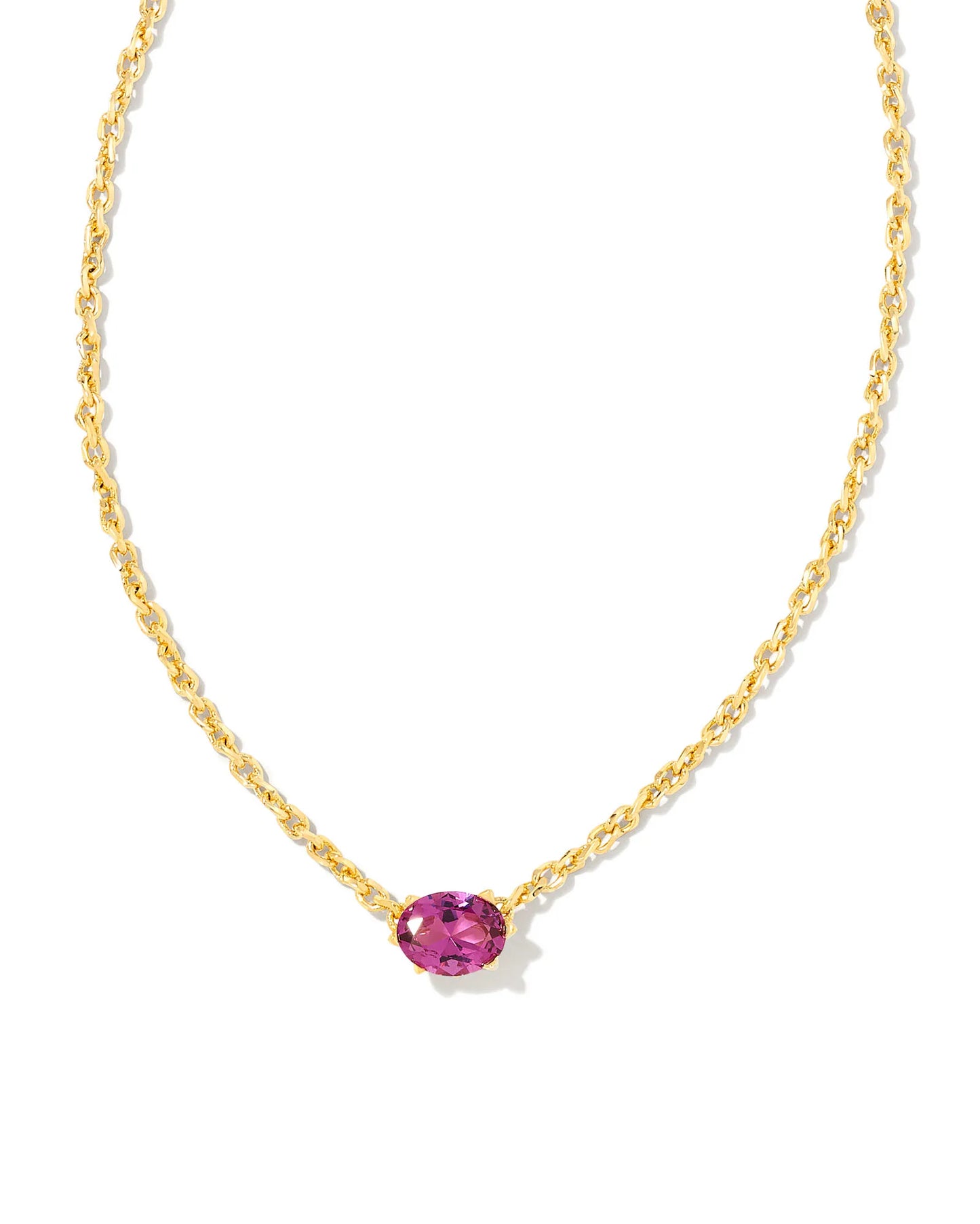 Cailin Gold Pendant Necklace in Purple Crystal - February Birthstone